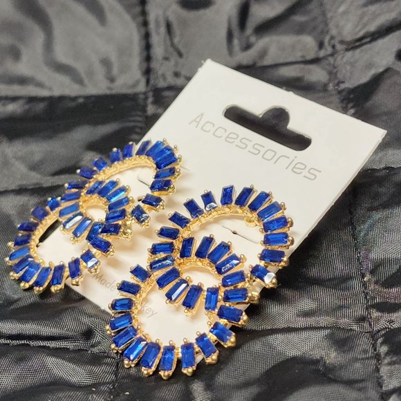 Jewelry - Blue circle  pierced Earing.